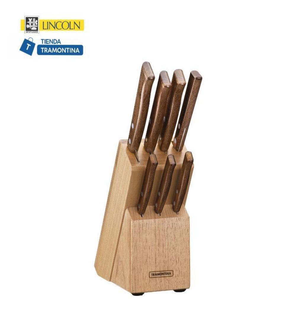 TACO CUCHILLOS MANGO MADERA Tramontina 8 piezas 026